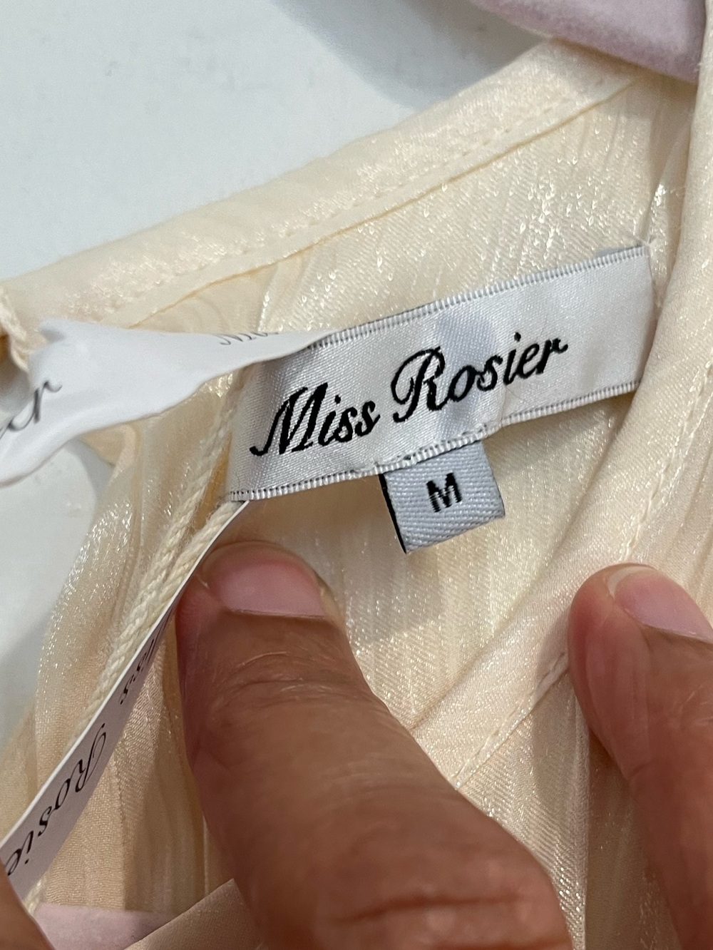 Miss Rosier Cream Pleated & Ruffled Eugenie Mini Dress Sz. M NWT - Picture 6 of 15